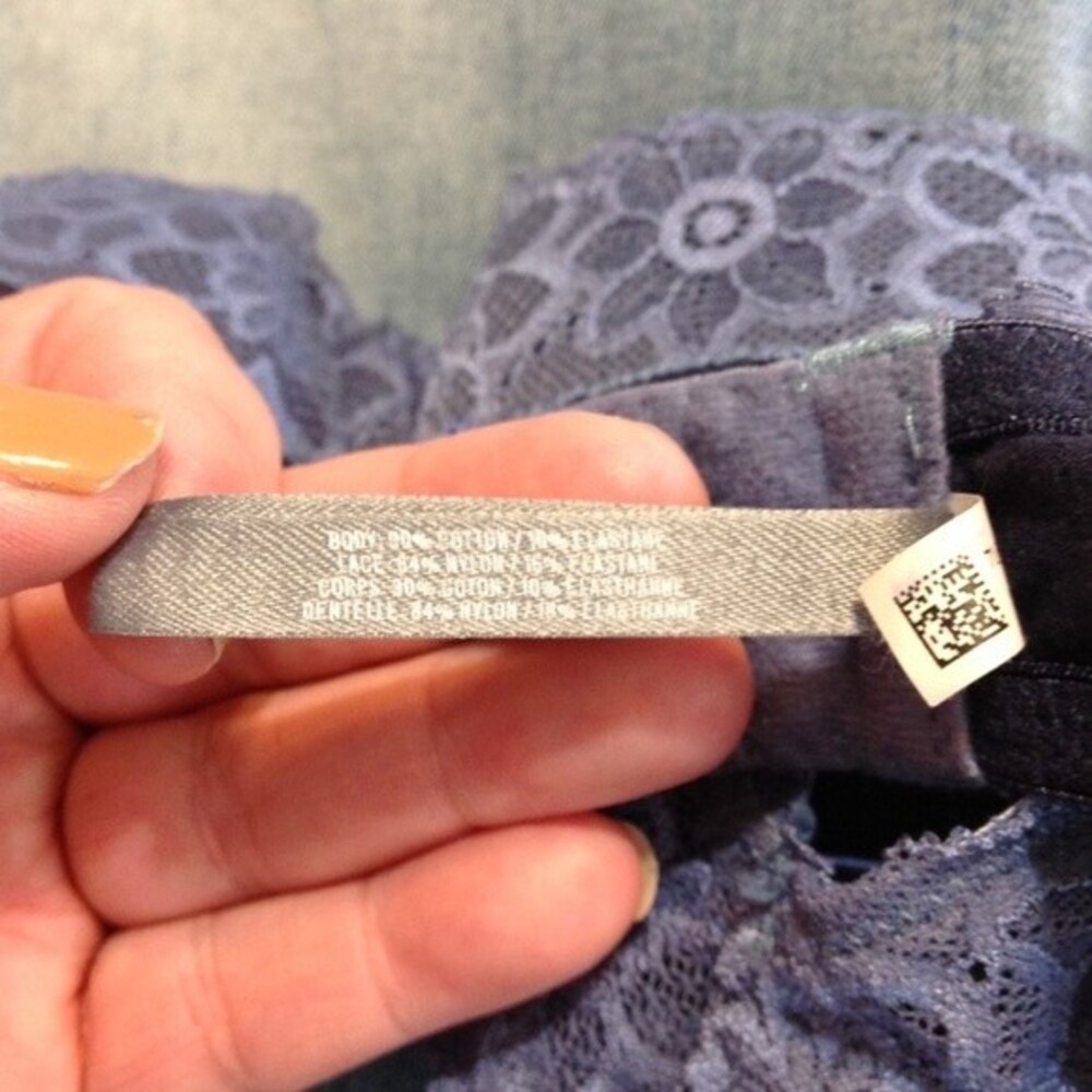 AERIE Size 34A Blue Lace Racerback Bra Keyhole Lined Adjustable Full Coverage - Picture 6 of 6